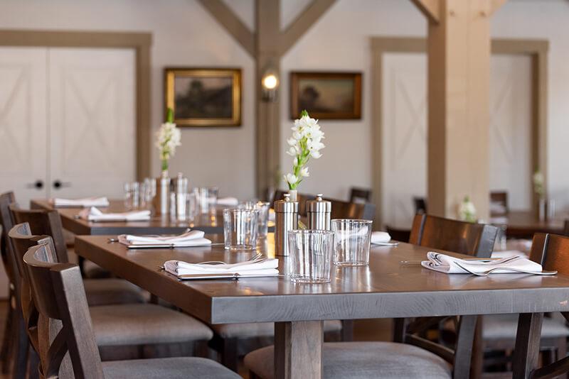 An interior view of a hotel dining room