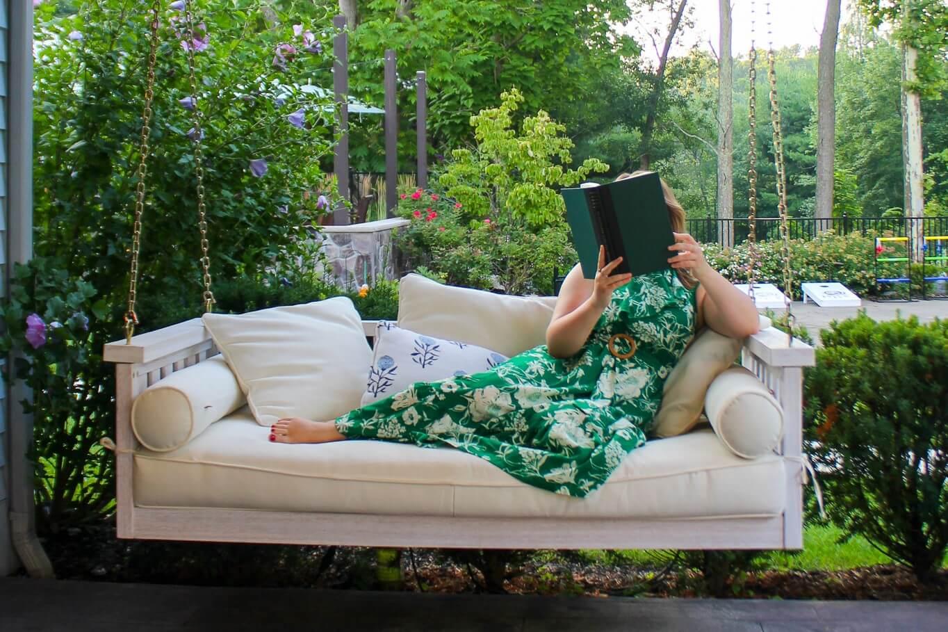 A person on a swinging seat