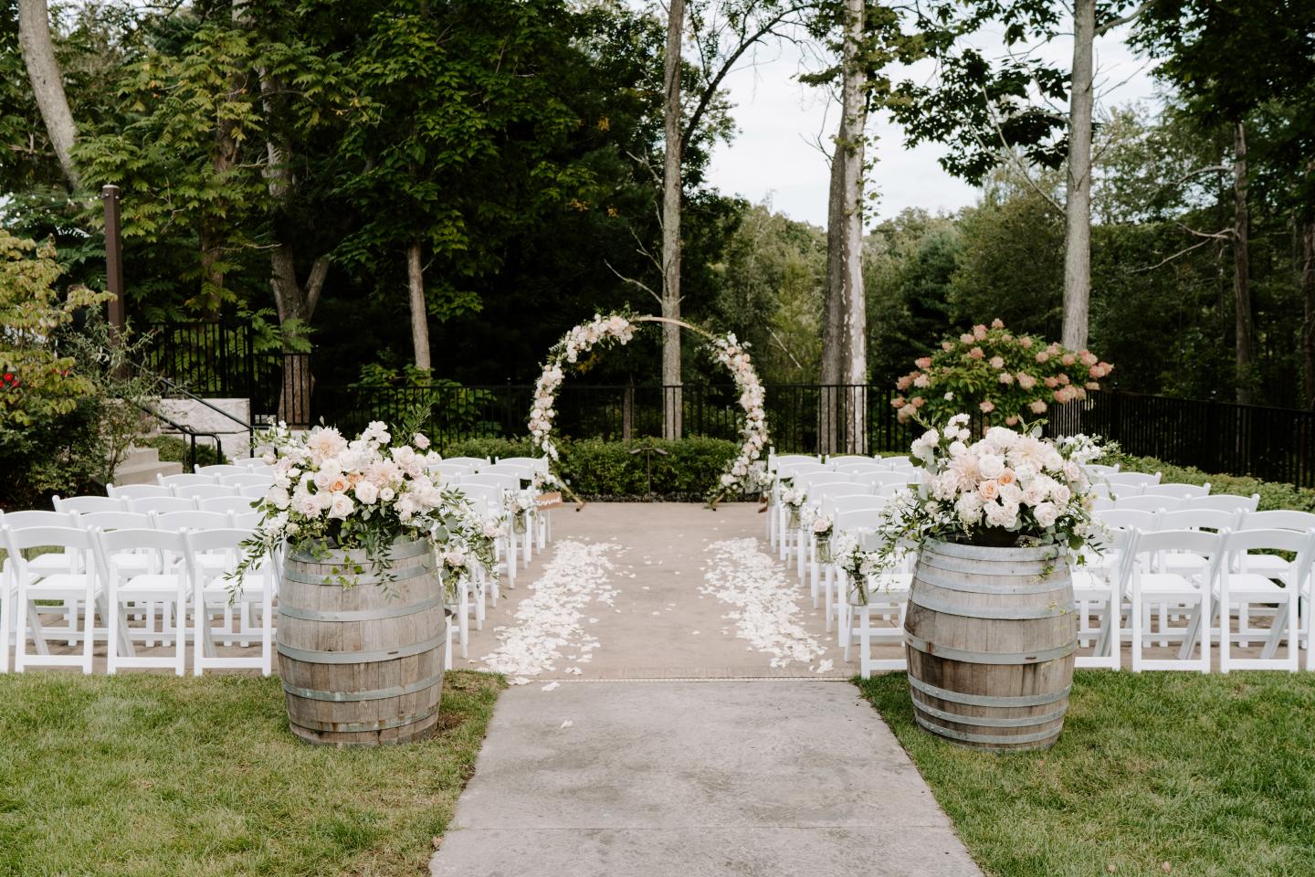 A wedding ceremony set up