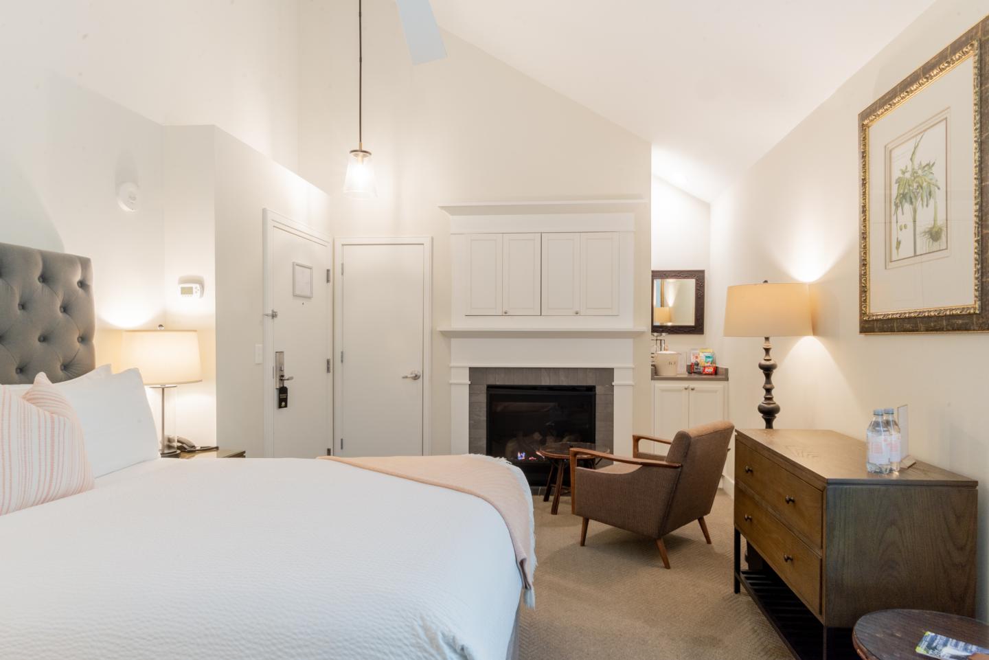 The interior of a hotel room