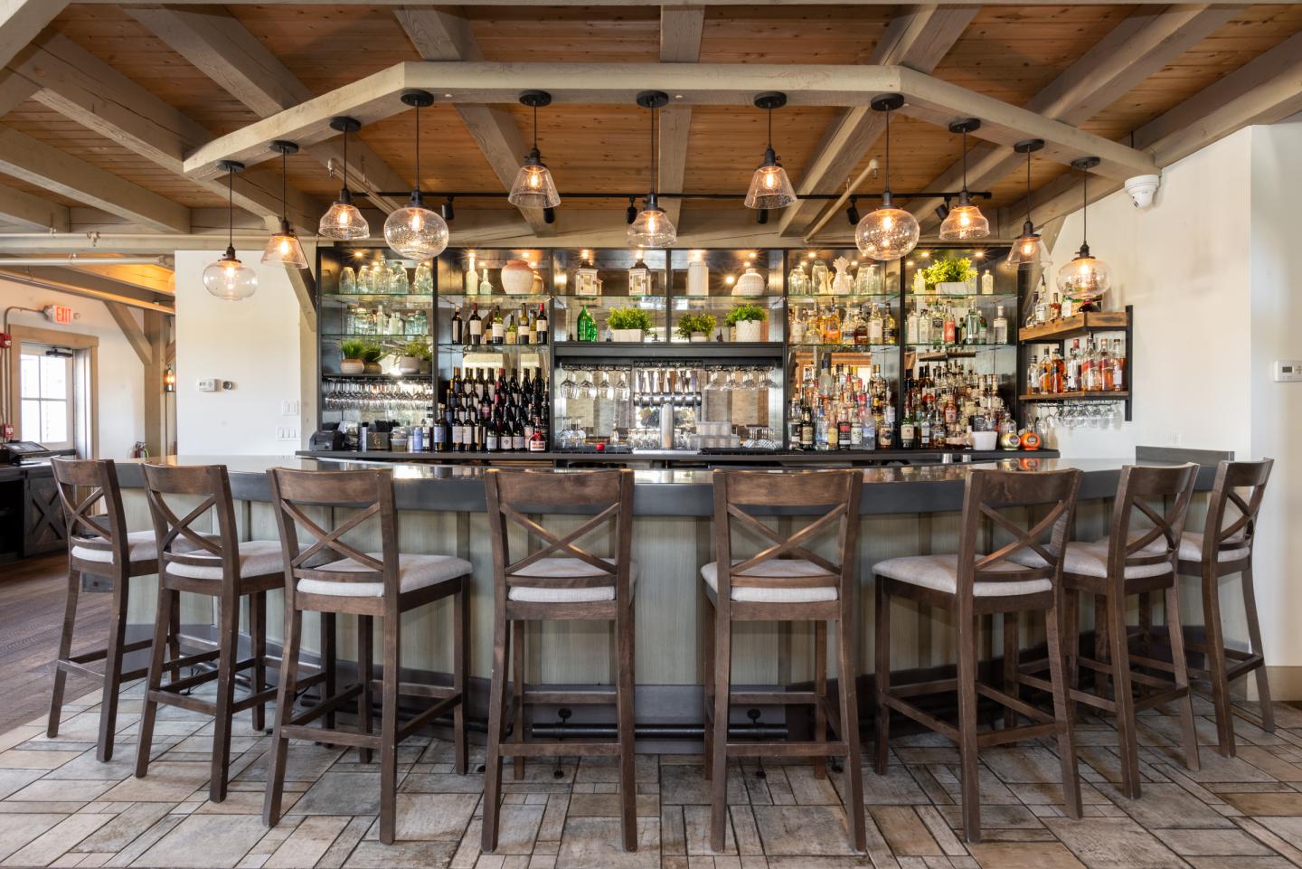 A restaurant bar