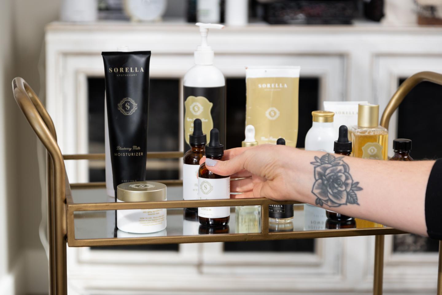 A close up of spa products