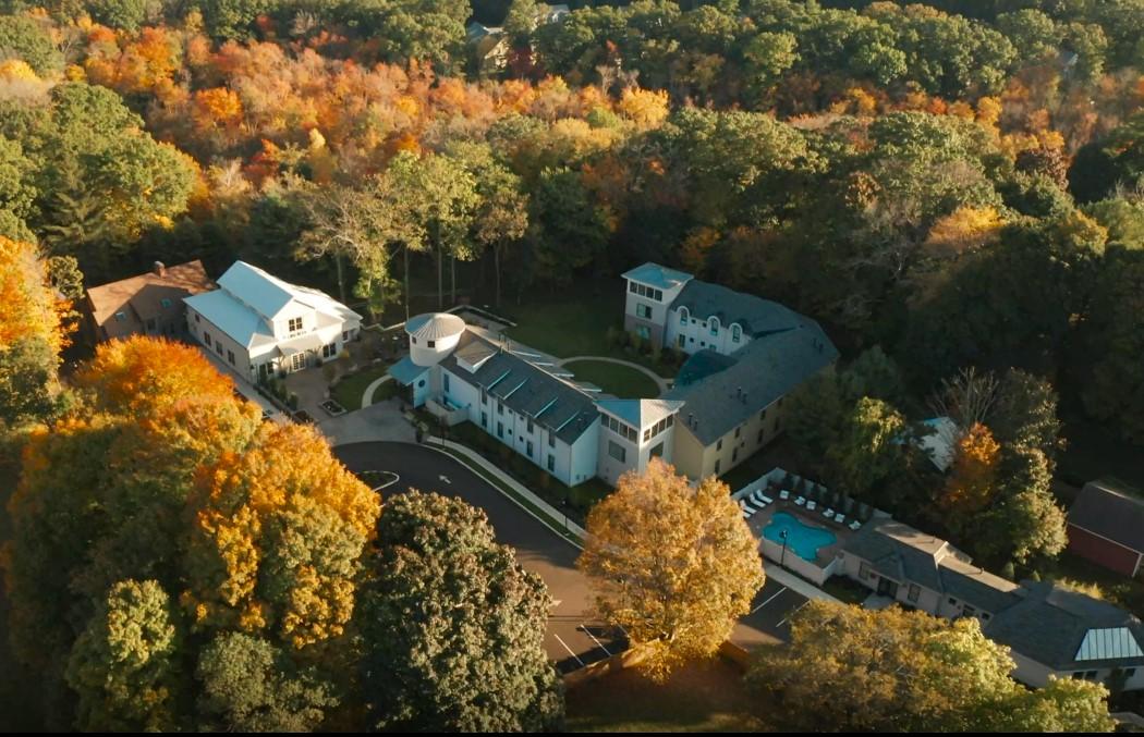 Arial shot of briar barn