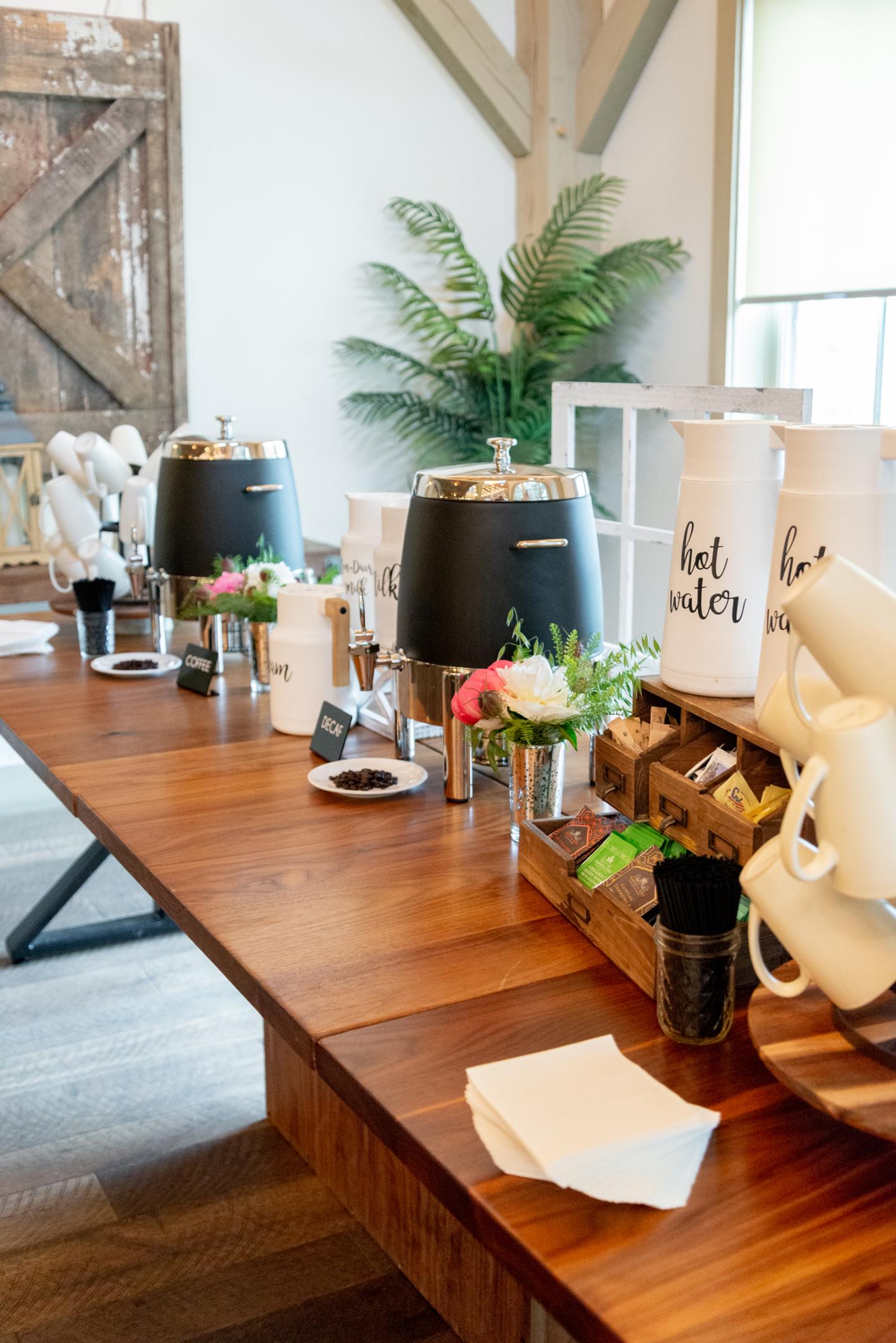coffee and tea station