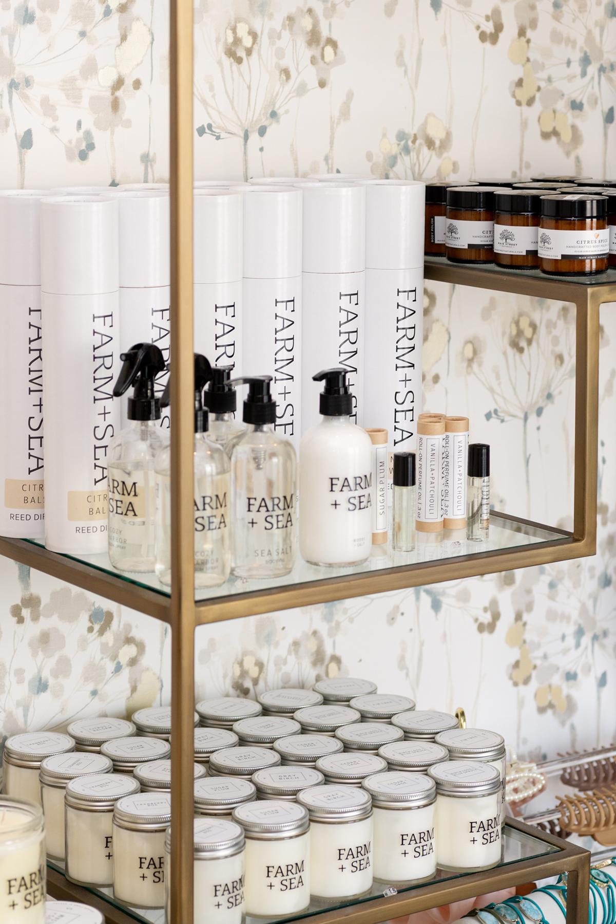 farm + sea product shelfie