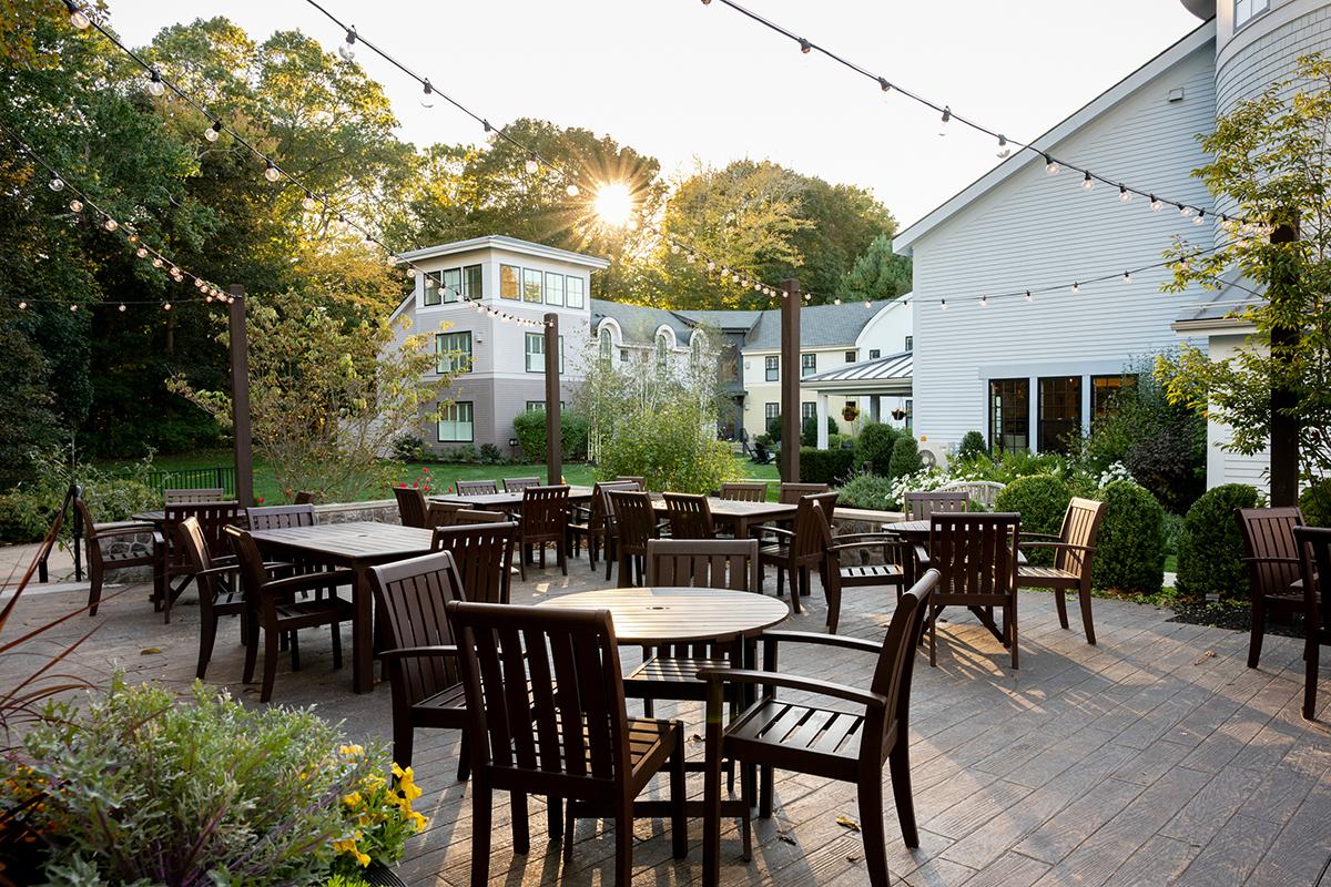 grove patio at sunset